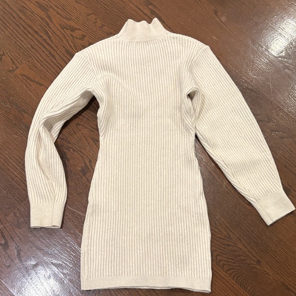 H&M Cream Ribbed Mini Dress - Picture 6 of 6